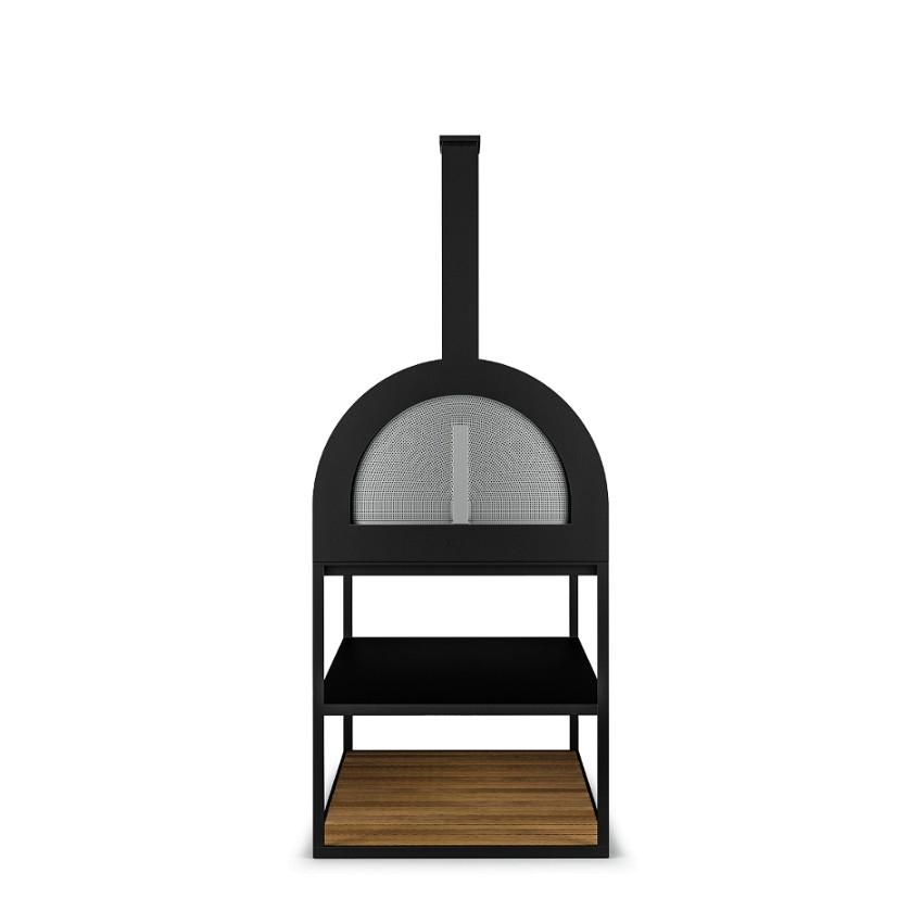 BBQ WOOD OVEN • Pizzaholzofen Edelstahl anthrazit • RÖSHULTS BBQ Wood Oven anthrazit 65201