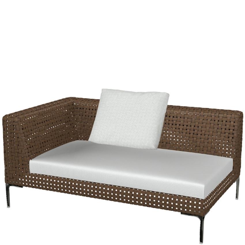 CHARLES OUTDOOR • Loungemodul END-Element 160cm LINKS •Inkl. Sitzpolster • B&B Italia CHARLES OUTDOOR • Loungemodul END-Element LINKS • Braun • B&B Italia 55290