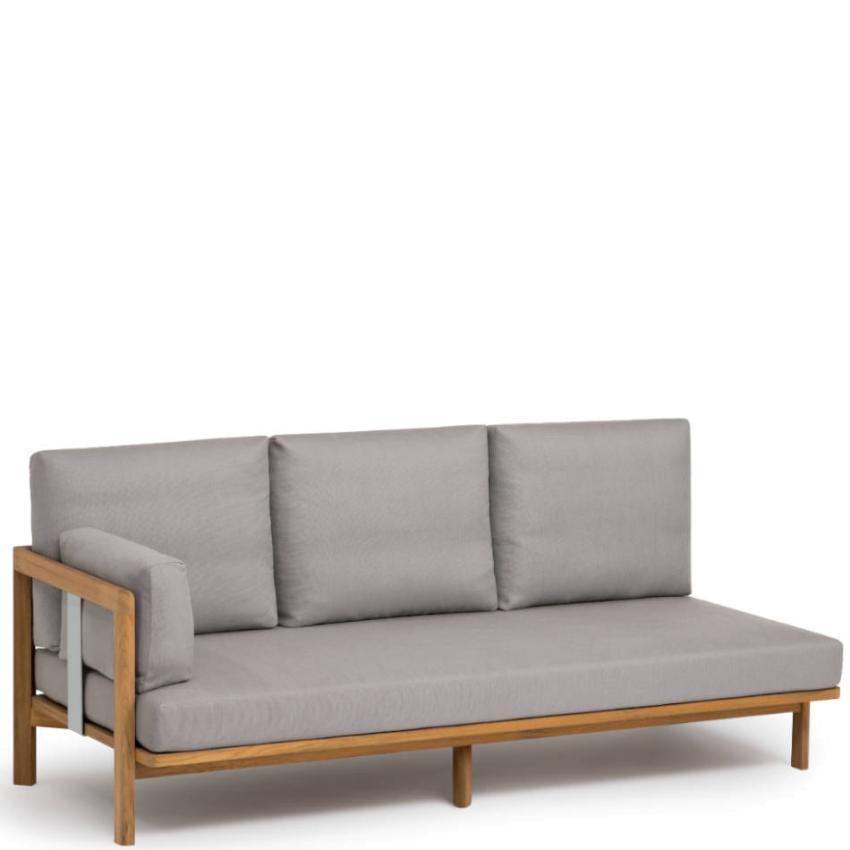 NEW HAMPTON • Loungemodul 3-Sitzer Sofa LINKS • inkl.Polster-Set mit  Acryltuchbezug • Teak • WEISHÄUPL