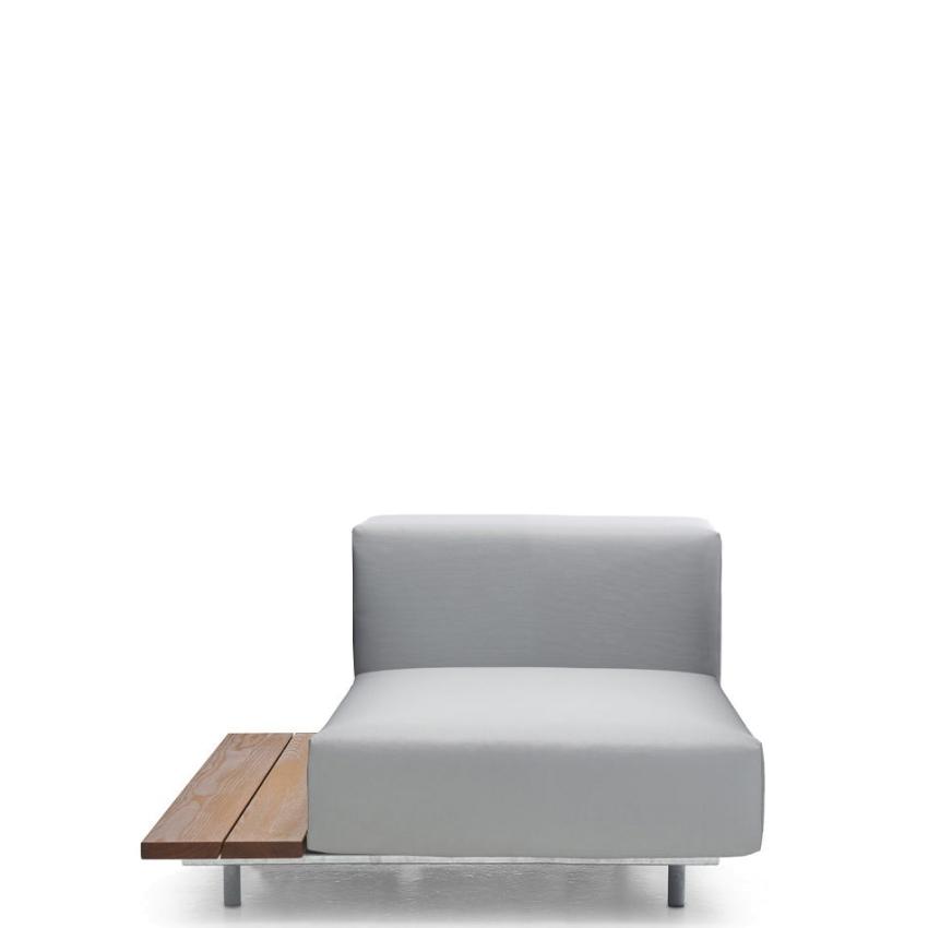 WALRUS • OUTDOOR Loungemodul Sofa-Element • mit integriertem Beistelltisch • Sitzbreite 80cm • 4 Bezugsfarben wählbar • EXTREMIS WALRUS • Sofa-Modul 107,5cm • mit integriertem Beistelltisch • Lichtgrau • EXTREMIS 70386