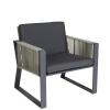 MODENA • Outdoor Loungesessel / Loungechair • Gestell Anthrazit • Gurtbespannung in Taupe • BOREK MODENA • Outdoor Loungesessel / Loungechair • Gestell Anthrazit • Gurtbespannung in Taupe • BOREK