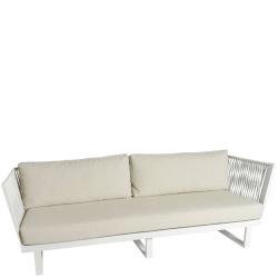 ALTEA • Outdoor 4-Sitzer Sofa • Aluminium Weiß • Seil-Bespannung Off-White • BOREK