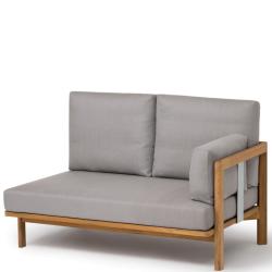 NEW HAMPTON • Loungemodul 2-Sitzer Sofa RECHTS • inkl.Polster-Set mit Acryltuchbezug • Teak • WEISHÄUPL