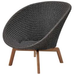 PEACOCK ROPE • Outdoor Loungesessel / Loungechair • Soft Rope Dunkelgrau • Cane-line