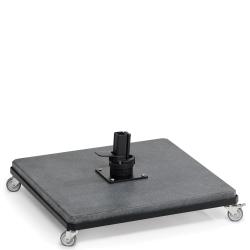 WEISHÄUPL • Rollständer Edelstahl schwarz inkl. Granitplatte dunkelgrau seidenmatt • für Freiarmschirm Ø350 oder 300×300cm