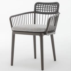 YOKO • Gartenstuhl mit Armlehnen inkl.Sitzpolster • Aluminium Anthrazit oder Bianco • ROLF BENZ